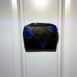 Coach blue rose Floral Print Wallet